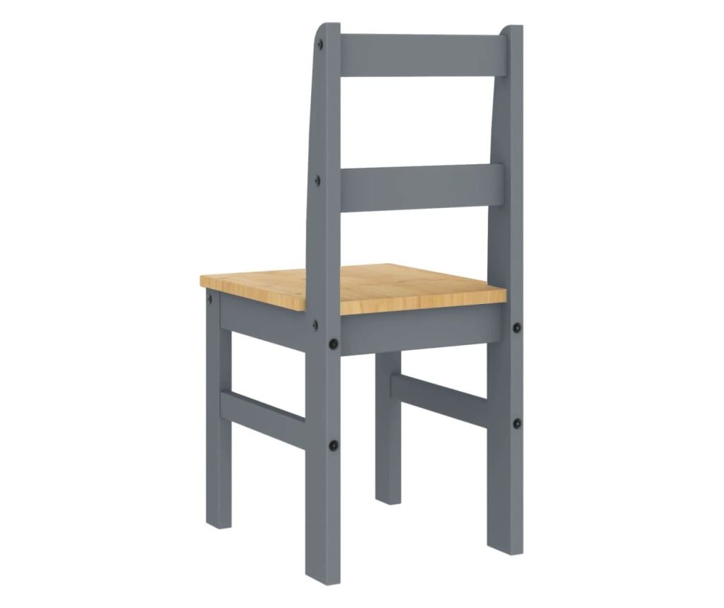 Panama jedilni stoli 2 kosa sivi 40X46X90Cm masiven borov les - 7
