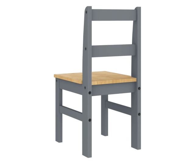 Panama jedilni stoli 2 kosa sivi 40X46X90Cm masiven borov les