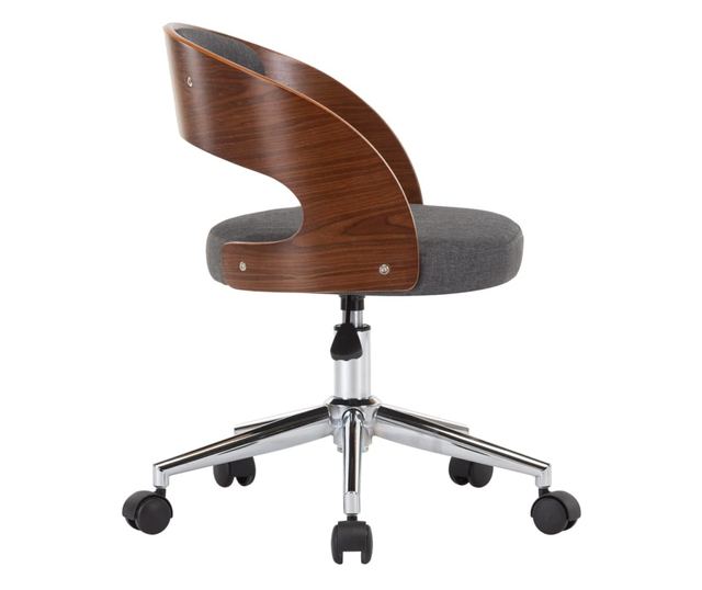 Jedilni stoli, 2 kosa, sivi, upognjen les in tkanina