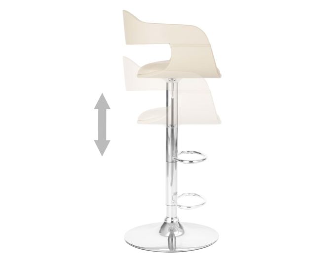 Barski stol, bel, umetno usnje