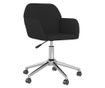 Въртящ се офис стол, черен, плат thumbnail 1