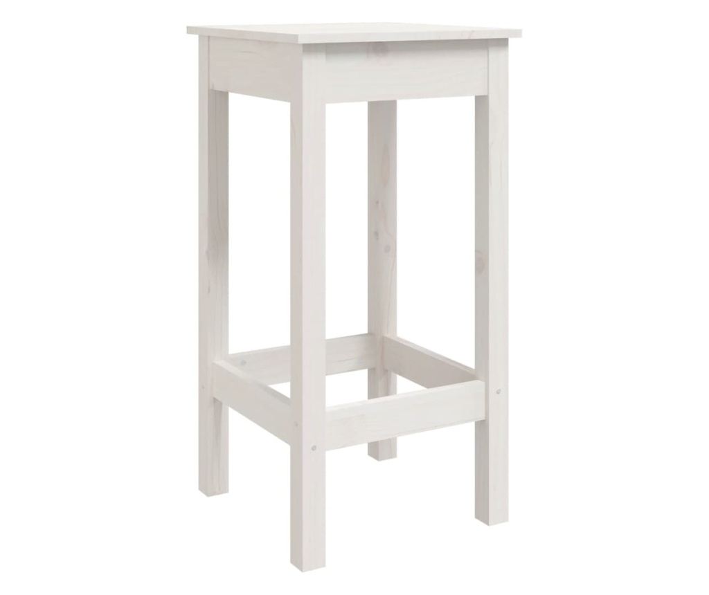 Set bar de grădină, 3 piese, alb, lemn masiv de pin - 6