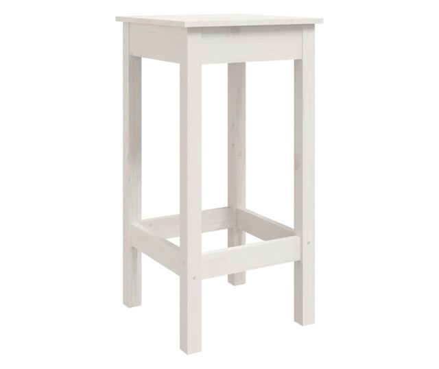 Градински бар комплект, 3 части, бял, масивна борова дървесина