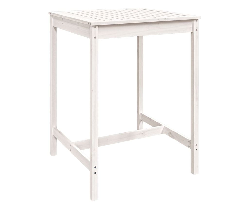 Set bar de grădină, 3 piese, alb, lemn masiv de pin - 7