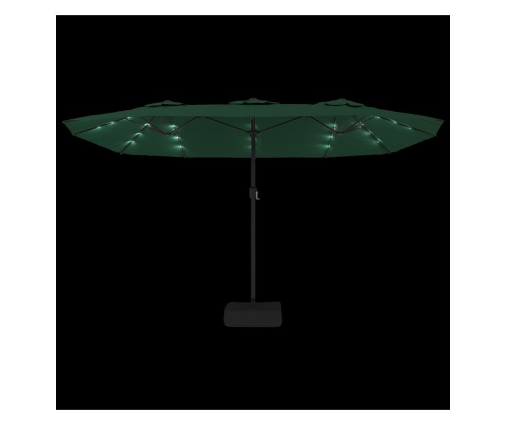 Двоен LED чадър за двор, зелен, 449x245 см - 6