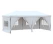 fehér összecsukható rendezvénysátor oldalfalakkal 3 x 6 m