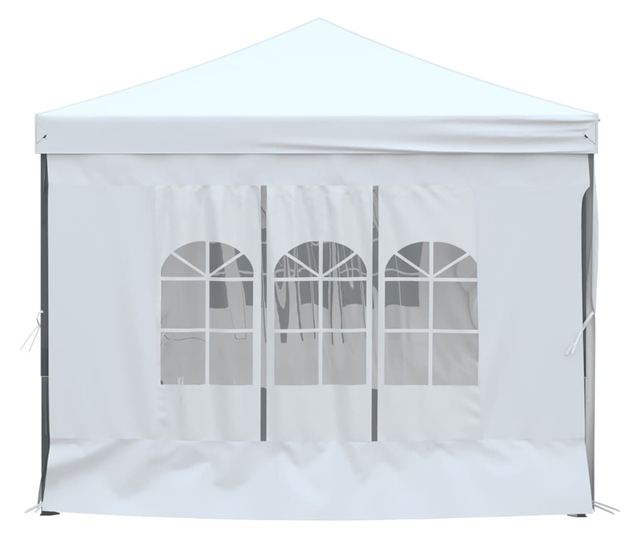 fehér összecsukható rendezvénysátor oldalfalakkal 3 x 6 m