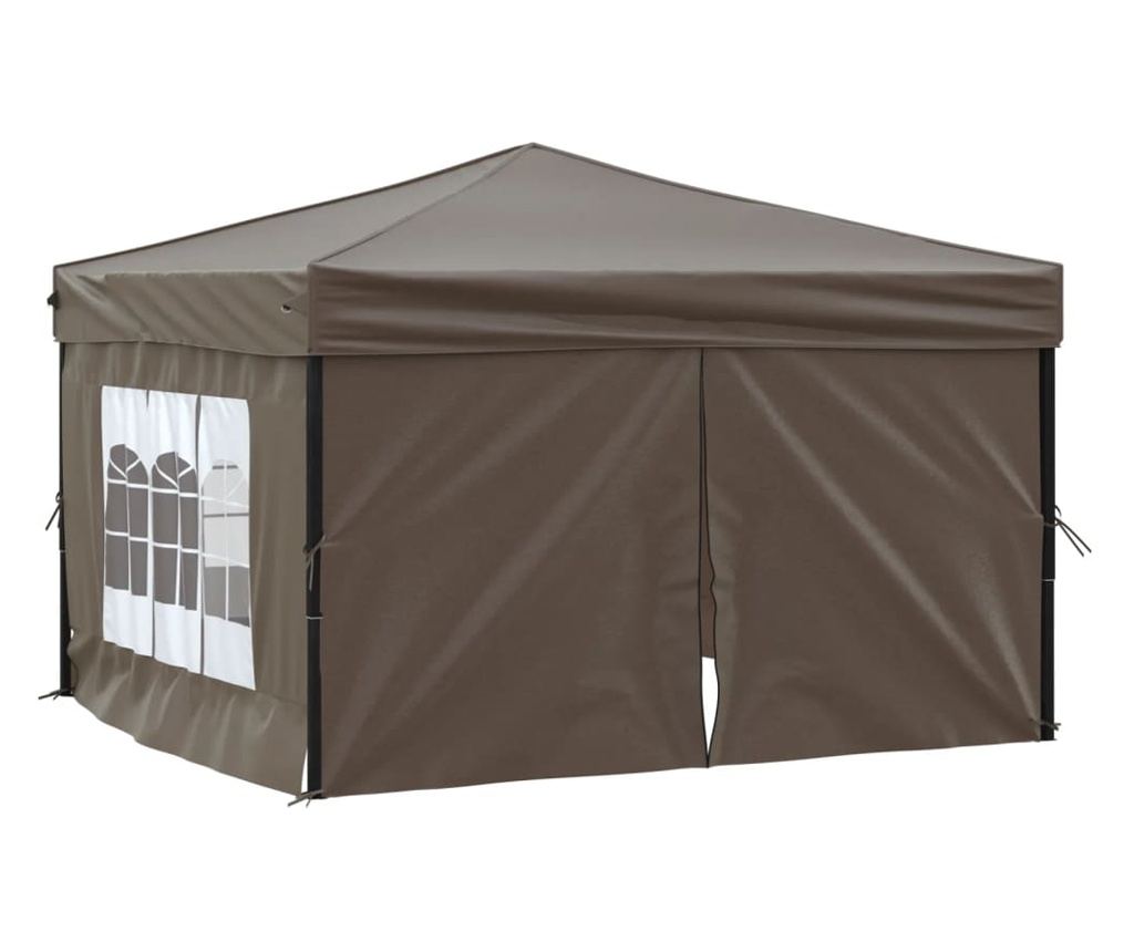 tópszínű összecsukható rendezvénysátor oldalfalakkal 3x3 m - 2