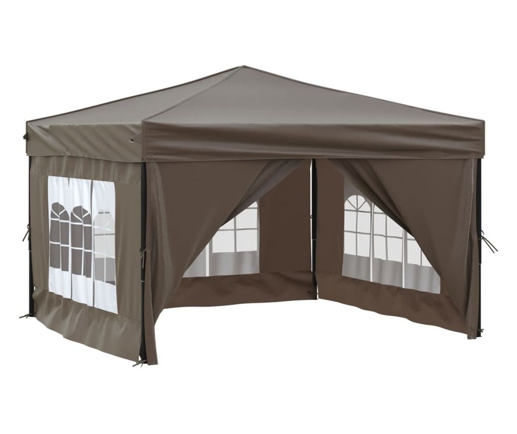 tópszínű összecsukható rendezvénysátor oldalfalakkal 3x3 m - 3