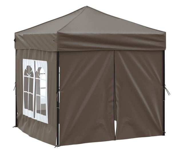 tópszínű összecsukható rendezvénysátor oldalfalakkal 2x2 m