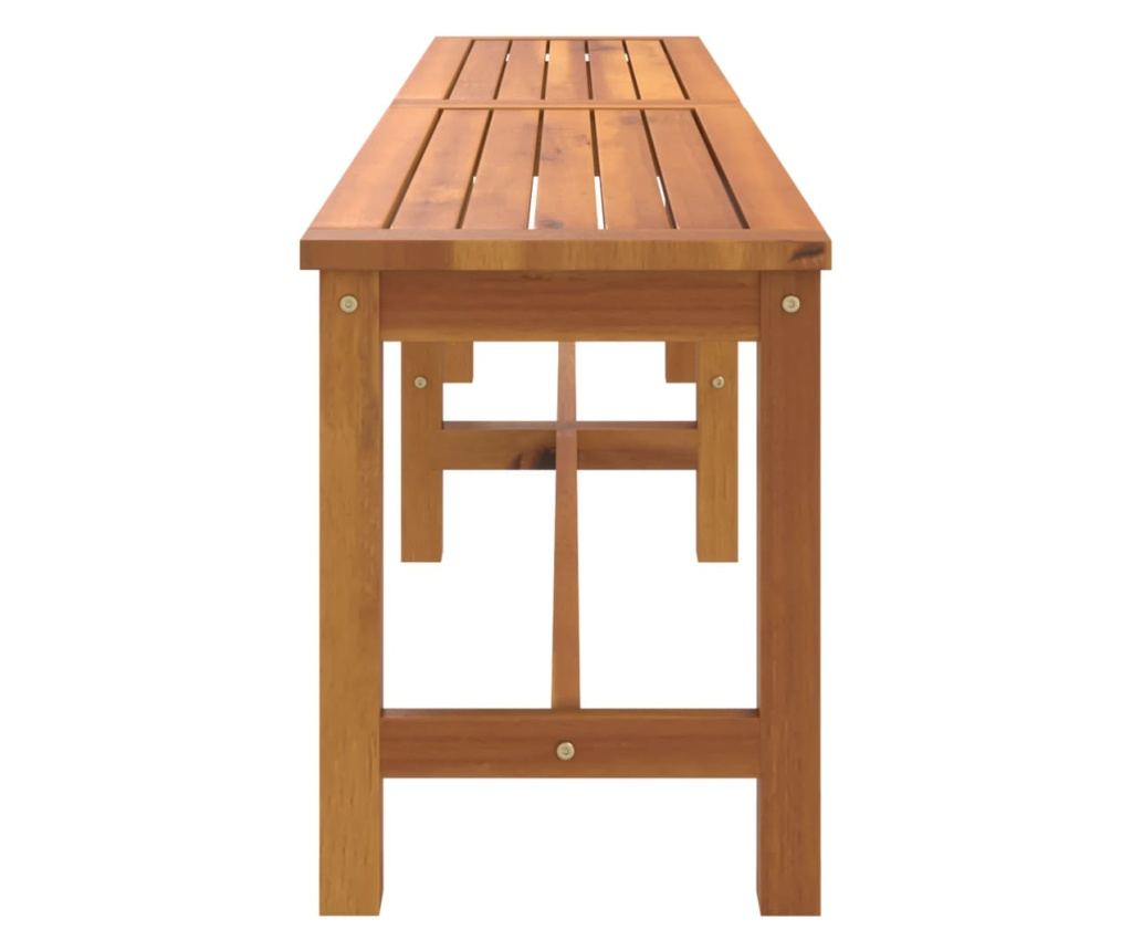 Градинска пейка, 180x35x45 см, масивна акациева дървесина - 4