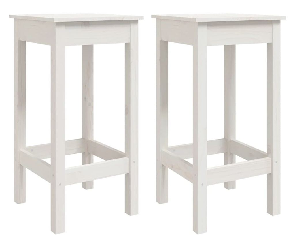 Set bar de grădină, 3 piese, alb, lemn masiv de pin - 5