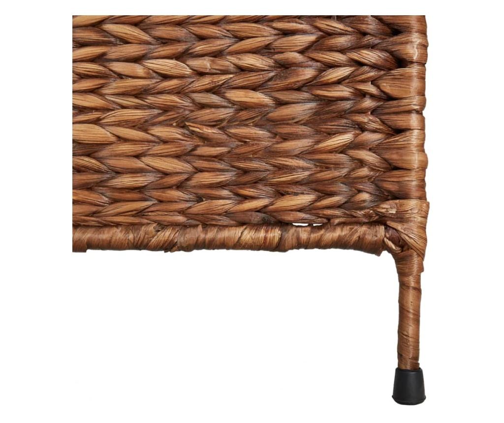 5-панелен преграда за стая кафяв 205x180 см водна хиацинт - 8