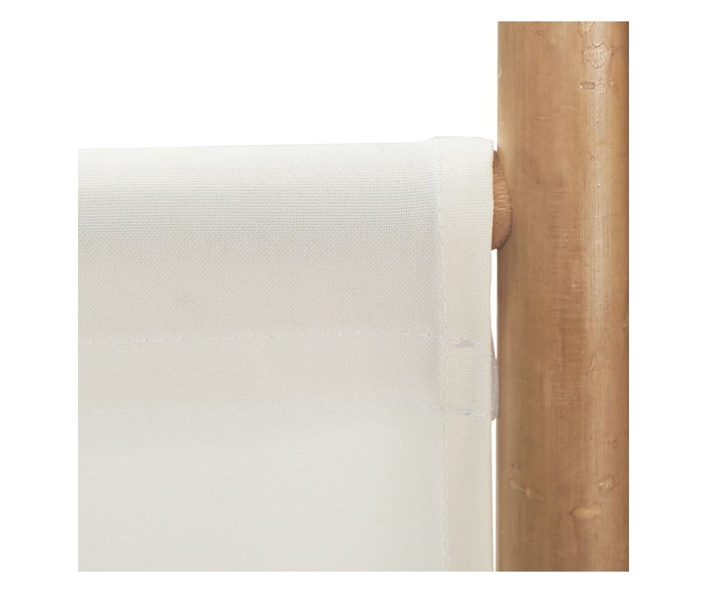 Сгъваема преграда за стая 200 см бамбук и плат - 8