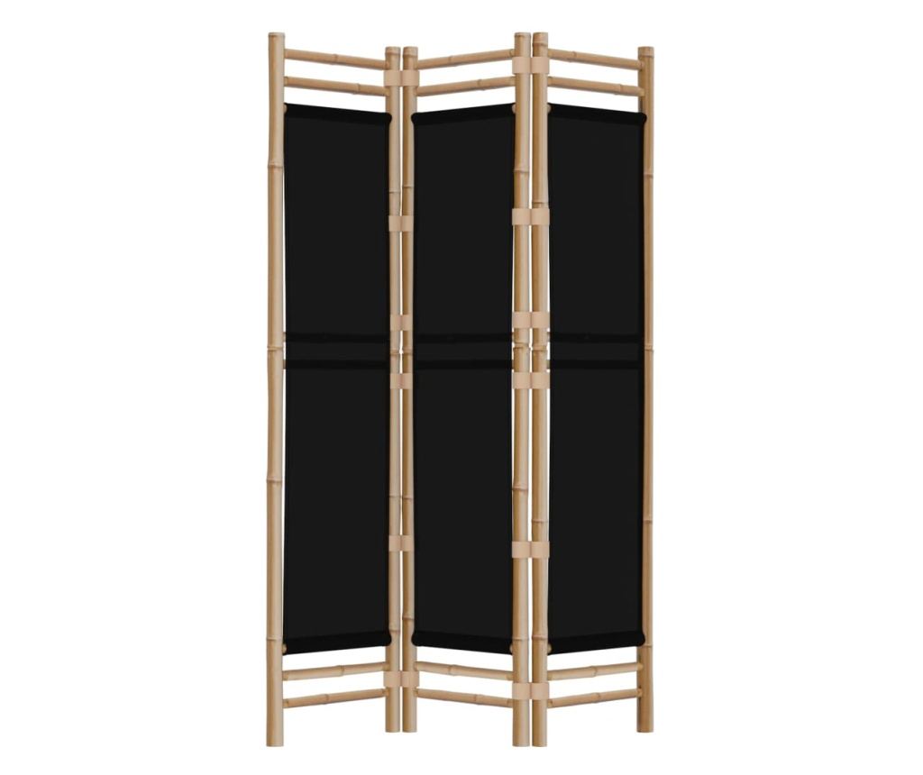 3-панелен сгъваем разделител за стая 120 см бамбук и плат - 2