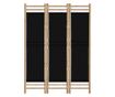 3-панелен сгъваем разделител за стая 120 см бамбук и плат thumbnail 4