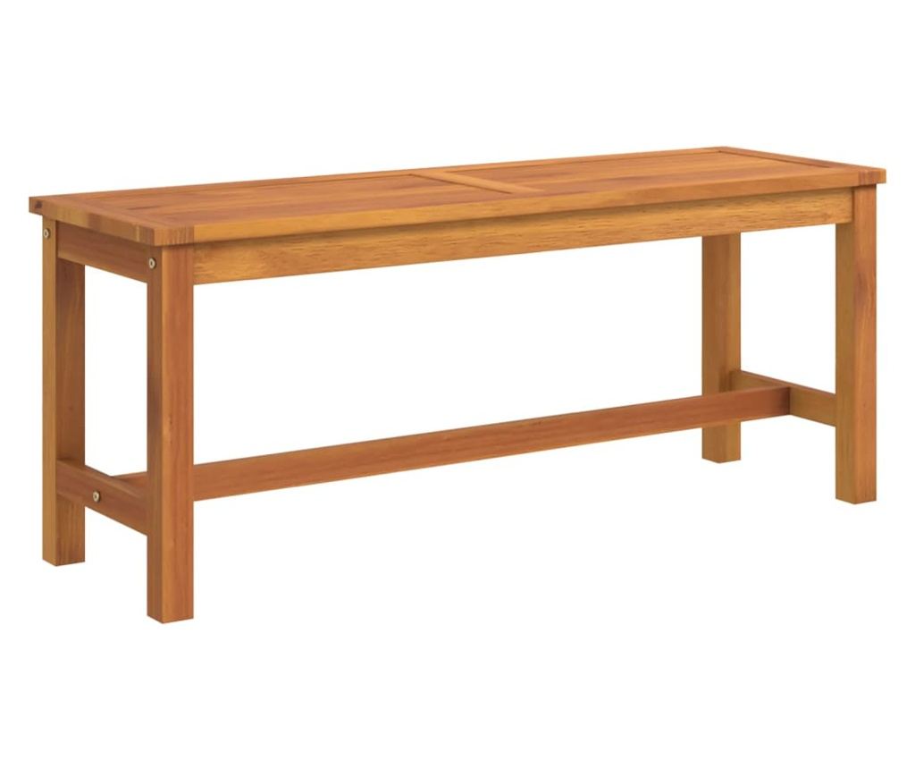 Градинска пейка, 110x35x45 см, масивна дървесина акация - 2