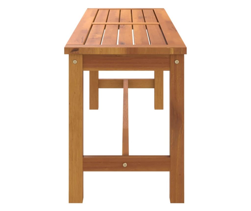 Градинска пейка, 110x35x45 см, масивна дървесина акация - 4