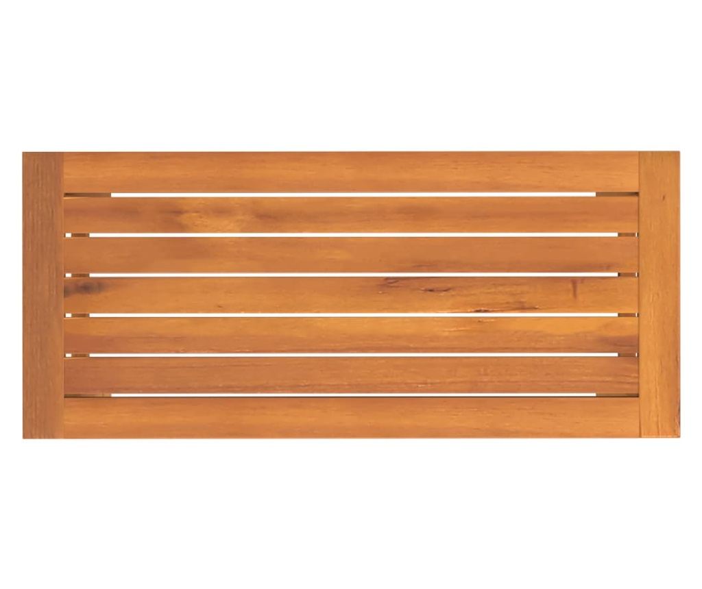 Градинска пейка 80x35x45 см, масивна дървесина акация - 5