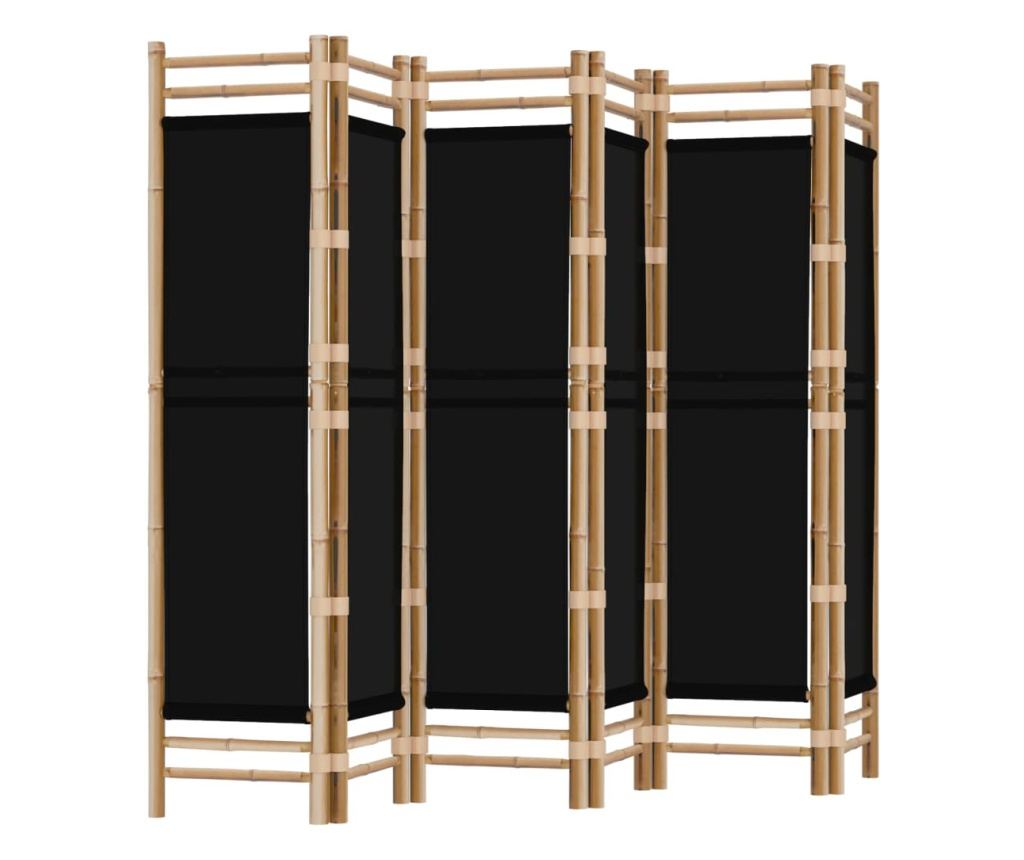Skládací paraván se 6 panely 240 cm bambus a látka - 2