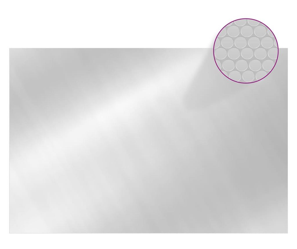 ezüstszínű négyszögletes PE medencetakaró 600 x 400 cm - 2