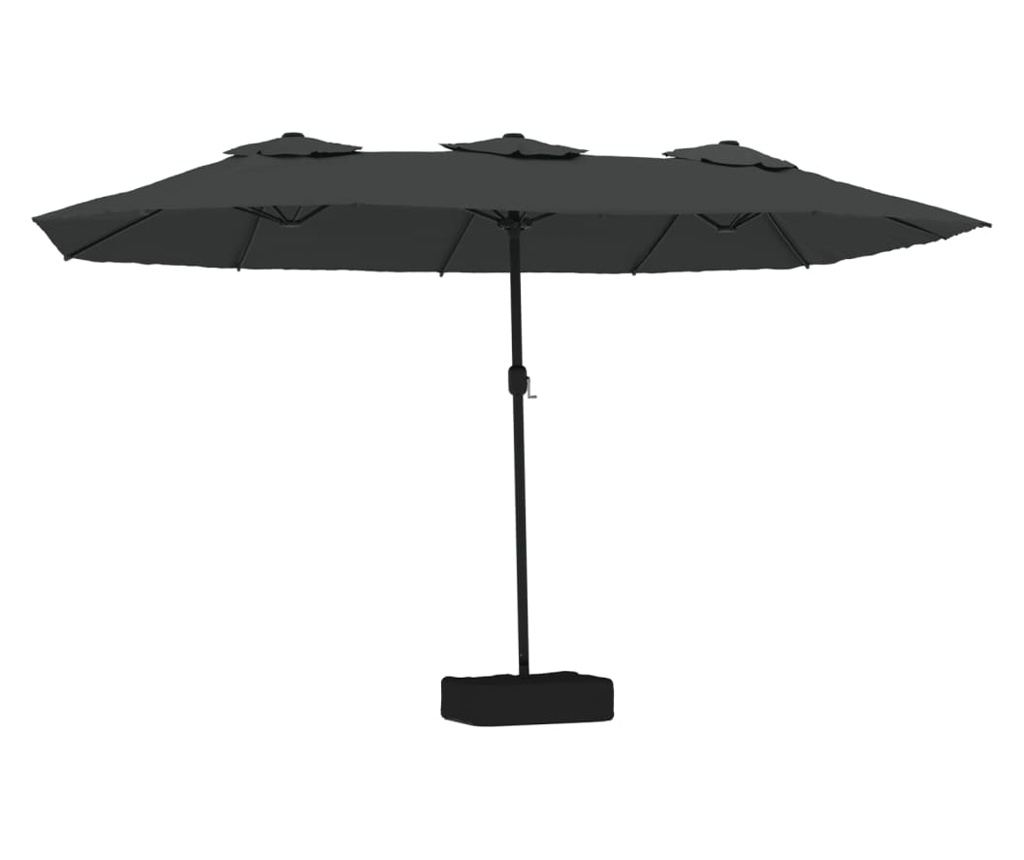 Двоен LED чадър, антрацит, 449x245 см - 2