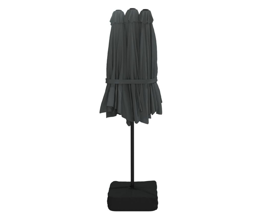 Двоен LED чадър, антрацит, 449x245 см - 7