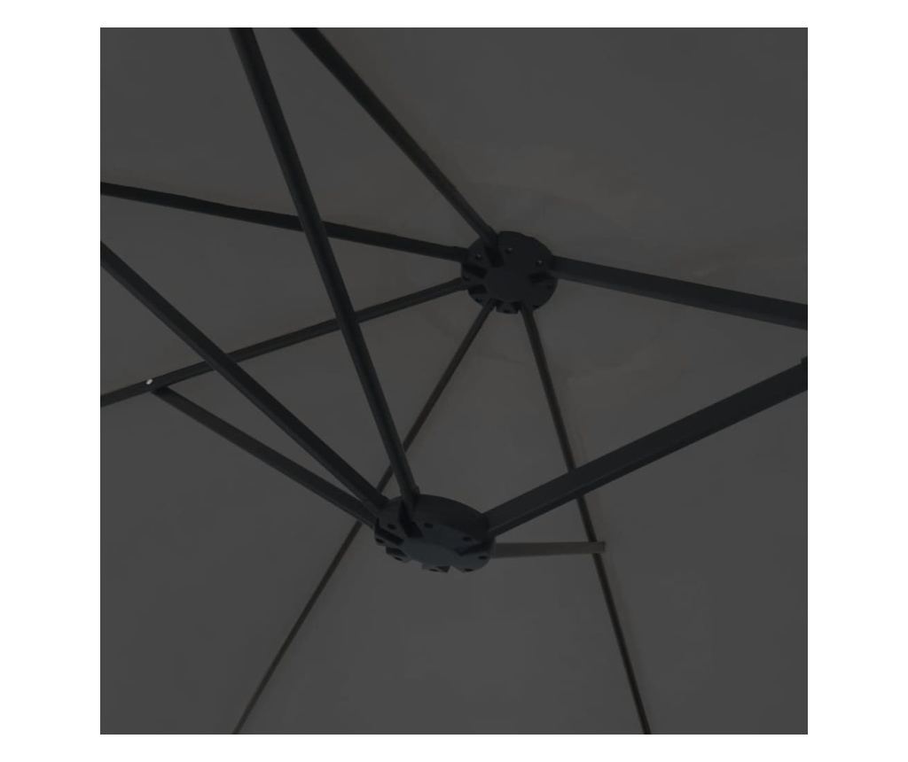 Двоен LED чадър, антрацит, 449x245 см - 8