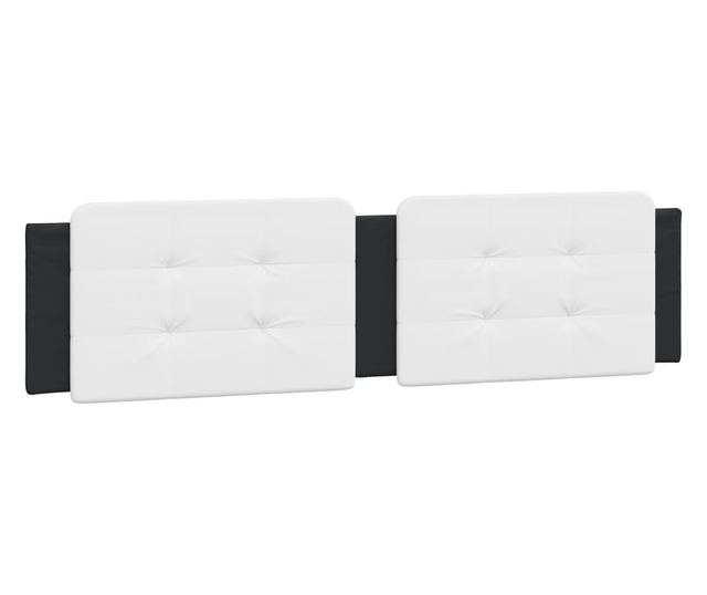 Легло с матрак, черно и бяло, 200x200 см, изкуствена кожа