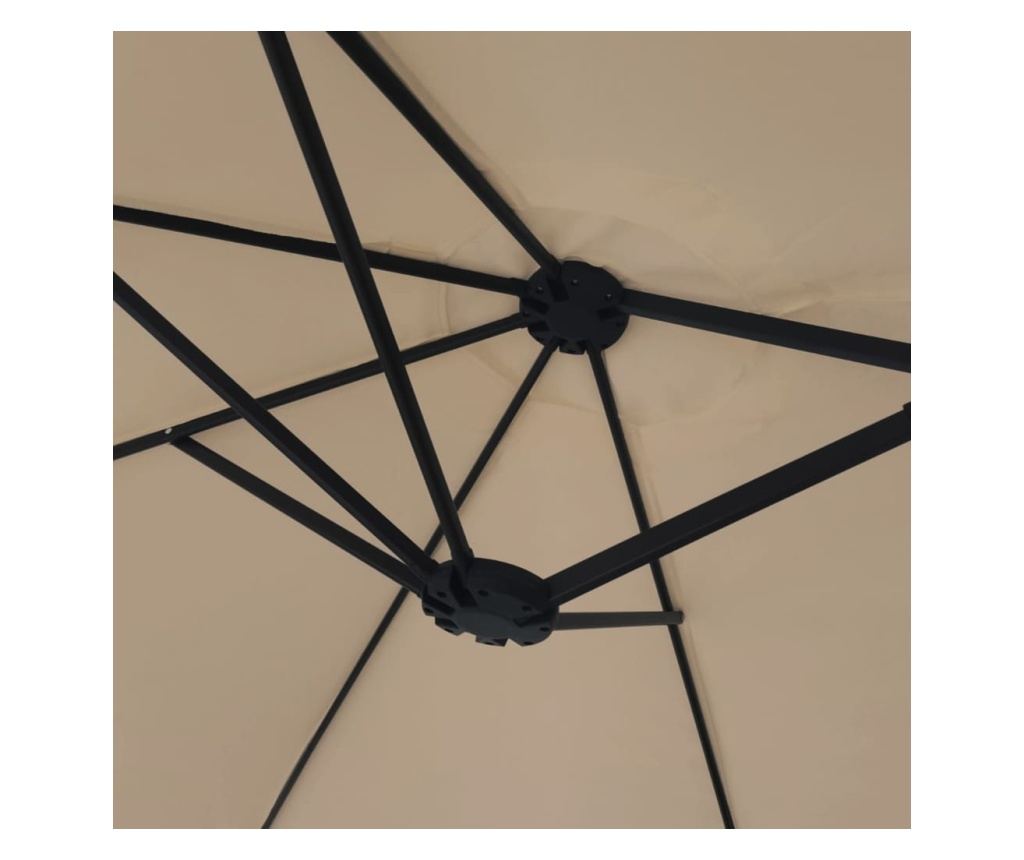 Dwugłowicowy parasol przeciwsłoneczny z diodami LED, kolor szarobrązowy, 449x245 cm - 8