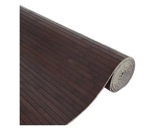 négyszögletű sötétbarna bambusz szőnyeg 80 x 100 cm