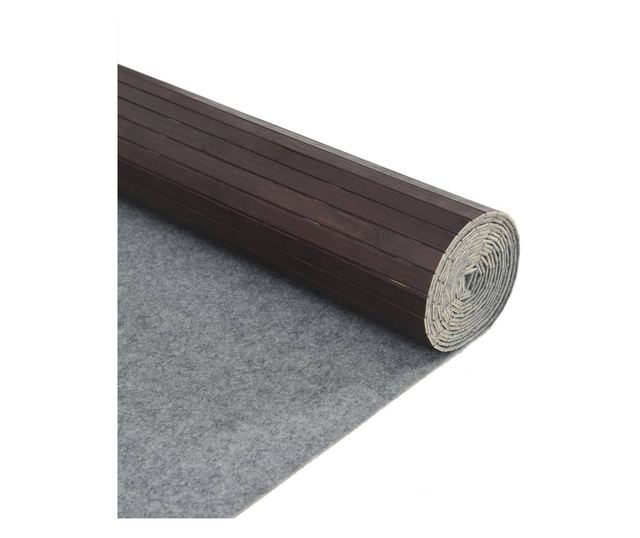 négyszögletű sötétbarna bambusz szőnyeg 80 x 100 cm