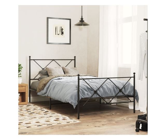 fekete fém fejtámla 107 cm