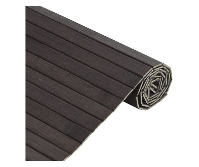 négyszögletű sötétbarna bambusz szőnyeg 100 x 200 cm