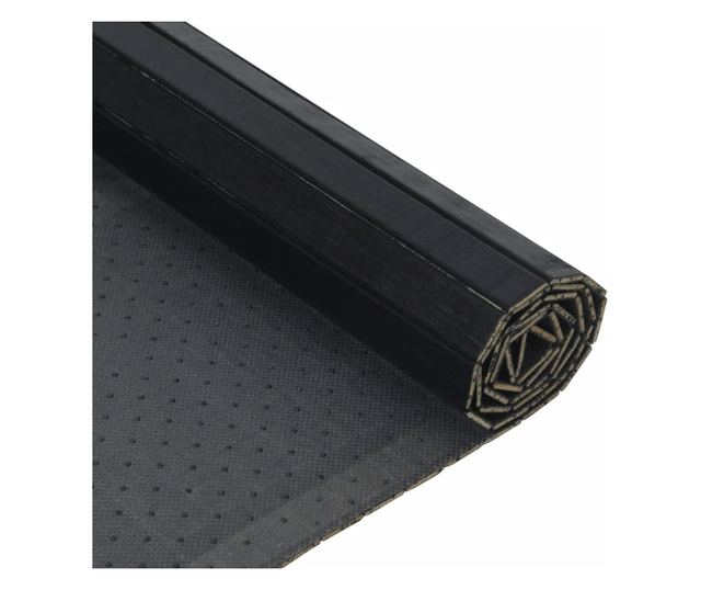négyszögletű fekete bambusz szőnyeg 100 x 400 cm