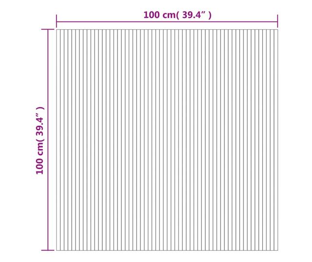 négyszögletű barna bambusz szőnyeg 100 x 100 cm