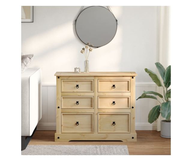 Corona tömör fenyőfa komód 110x43x91 cm