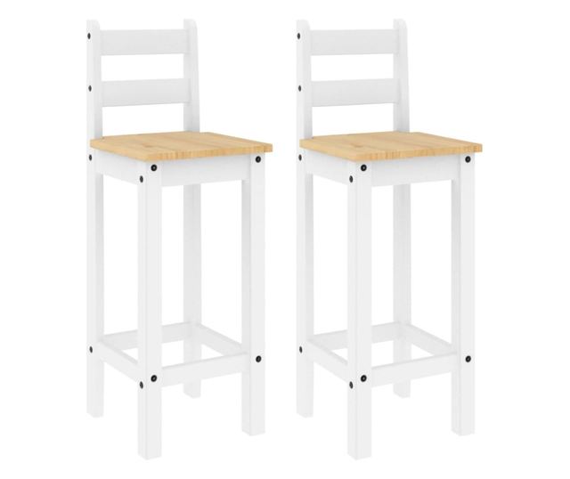 2 db fehér tömör fenyőfa bárszék