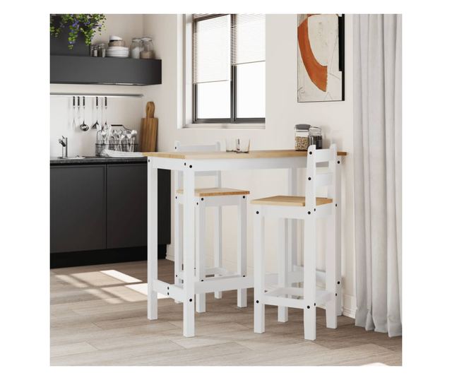 2 db fehér tömör fenyőfa bárszék