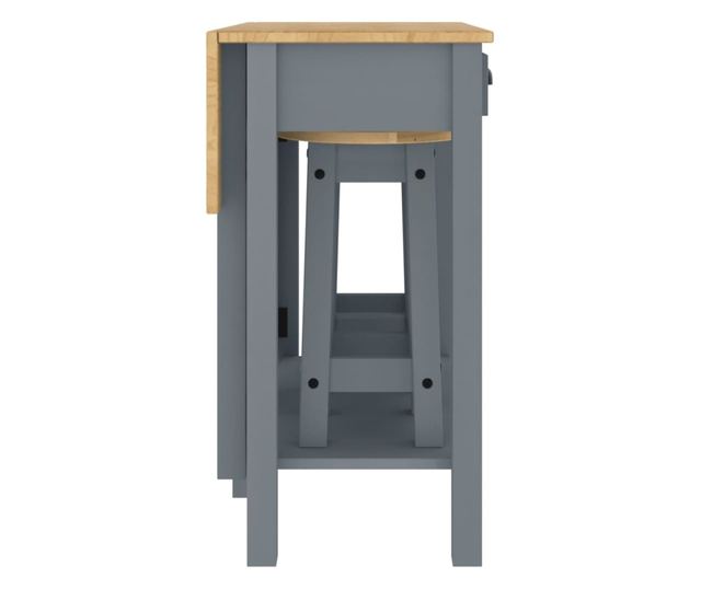 3 részes szürke tömör fenyőfa bárszett