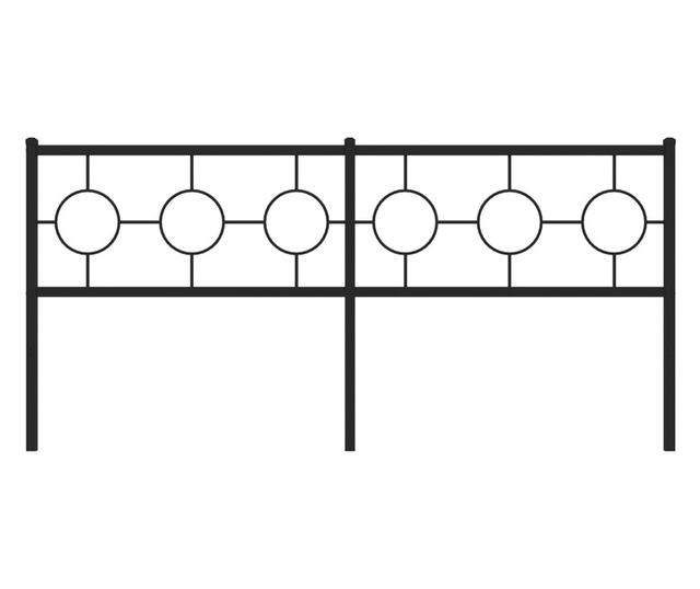 fekete fém fejtámla 180 cm