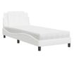 Легло с матрак, бяло, 90x200 см, изкуствена кожа