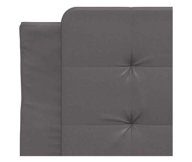 Легло с матрак, сиво, 80x200 см, изкуствена кожа