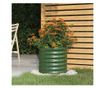 Зелена градинска саксия 40x40x36 см с прахово покритие от стомана