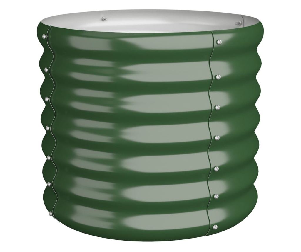 Jardinieră grădină verde 40x40x36 cm oțel vopsit electrostatic - 2