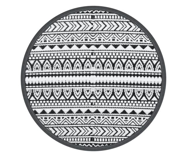 fekete polipropilén kültéri szőnyeg Ø160 cm