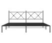 fekete fém ágykeret fejtámlával 183 x 213 cm