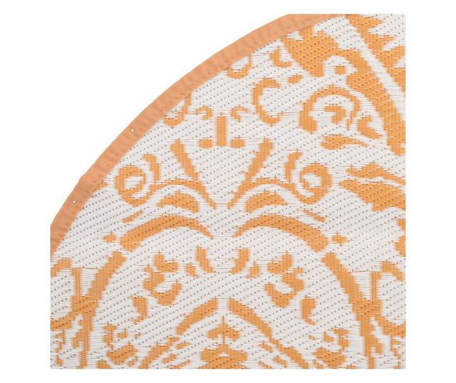 narancssárga és fehér polipropilén kültéri szőnyeg Ø200 cm