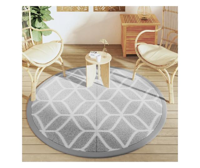 szürke polipropilén kültéri szőnyeg Ø160 cm