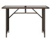 barna polyrattan üveglapos kerti asztal 110x68x70 cm